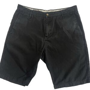 Volcom Chino Shorts Mens 33 Black Adult Skateboard Flat‎ Front Casual Skater